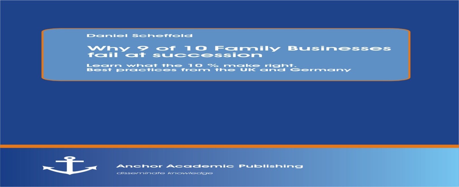Why 9 of 10 Family Businesses fail at succession: Learn what the 10 % make right. Best practices from the UK and Germany