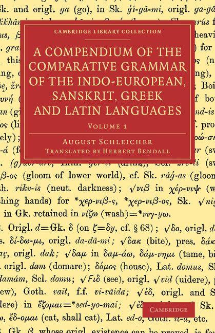 A Compendium of the Comparative Grammar of the Indo-European Sanskrit Greek and Latin Languages