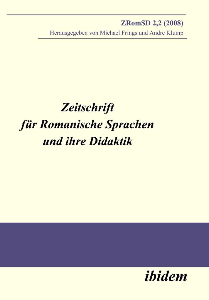 Zeitschrift für Romanische Sprachen und ihre Didaktik als eBook Download von