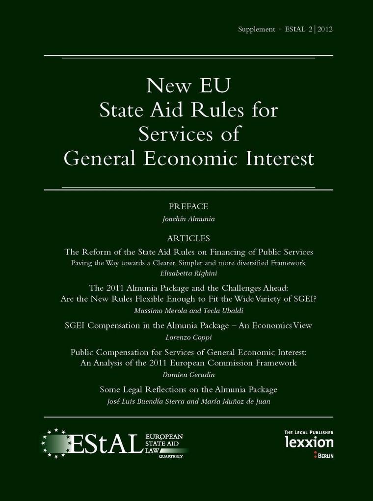 New EU State Aid Rules for Services of General Economic Interest