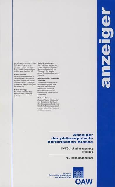 Anzeiger der philosophisch-historischen Klasse 143. Jahrgang 1. Halbband 2008
