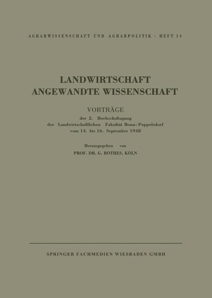 Landwirtschaft Angewandte Wissenschaft