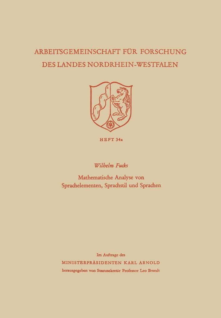 Mathematische Analyse von Sprachelementen Sprachstil und Sprachen