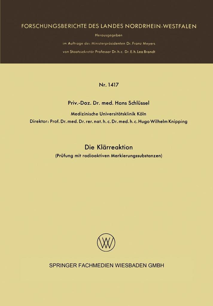Die Klärreaktion