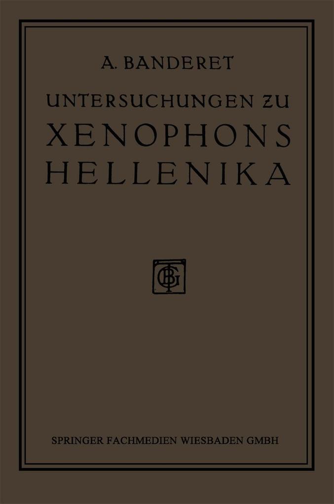 Untersuchungen zu Xenophons Hellenika