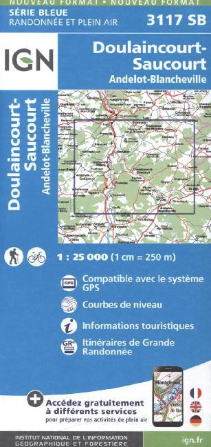 IGN Karte Serie Bleue Doulaincourt-Saucourt