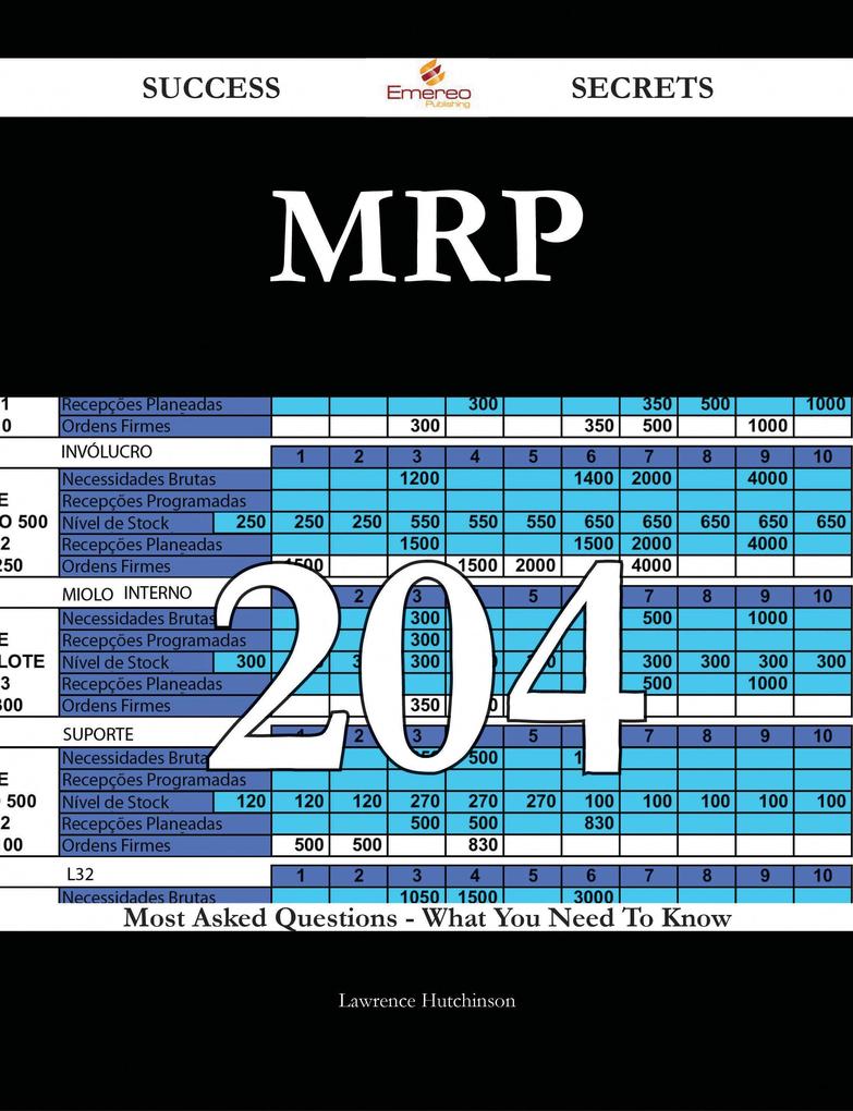MRP 204 Success Secrets - 204 Most Asked Questions On MRP - What You Need To Know