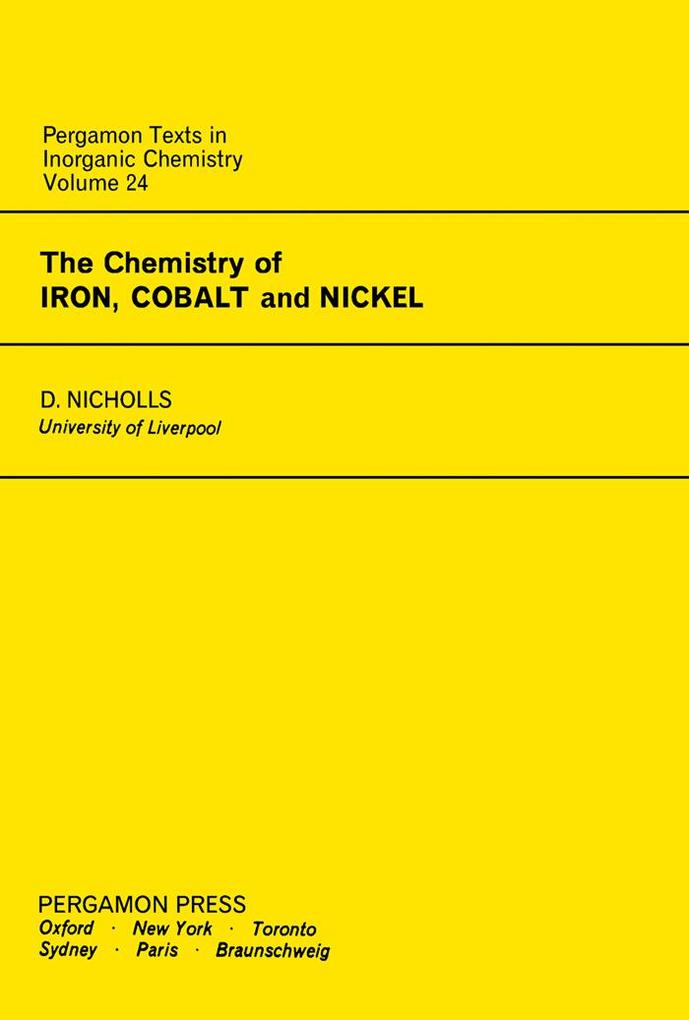 The Chemistry of Iron Cobalt and Nickel - D. Nicholls