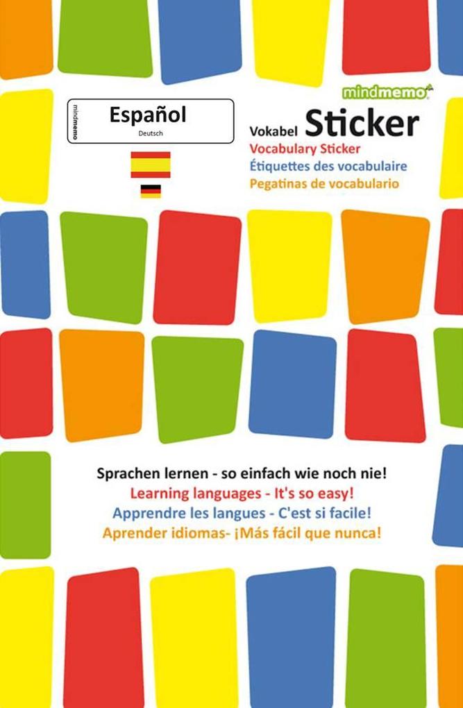 mindmemo Vokabel Sticker - Grundwortschatz Spanisch / Deutsch - 280 Vokabel Aufkleber - Zusammenfassung - Fischer Henry/ Hunstein Philipp