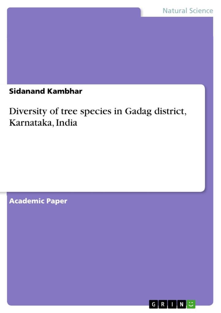 Diversity of tree species in Gadag district Karnataka India