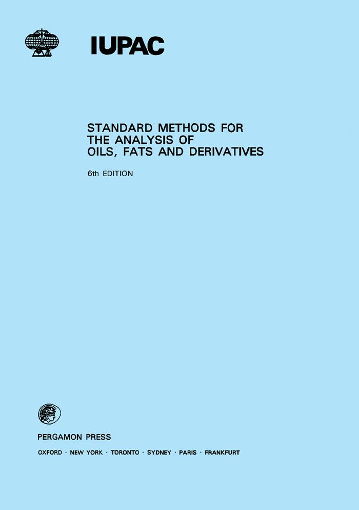 Standard Methods for the Analysis of Oils Fats and Derivatives