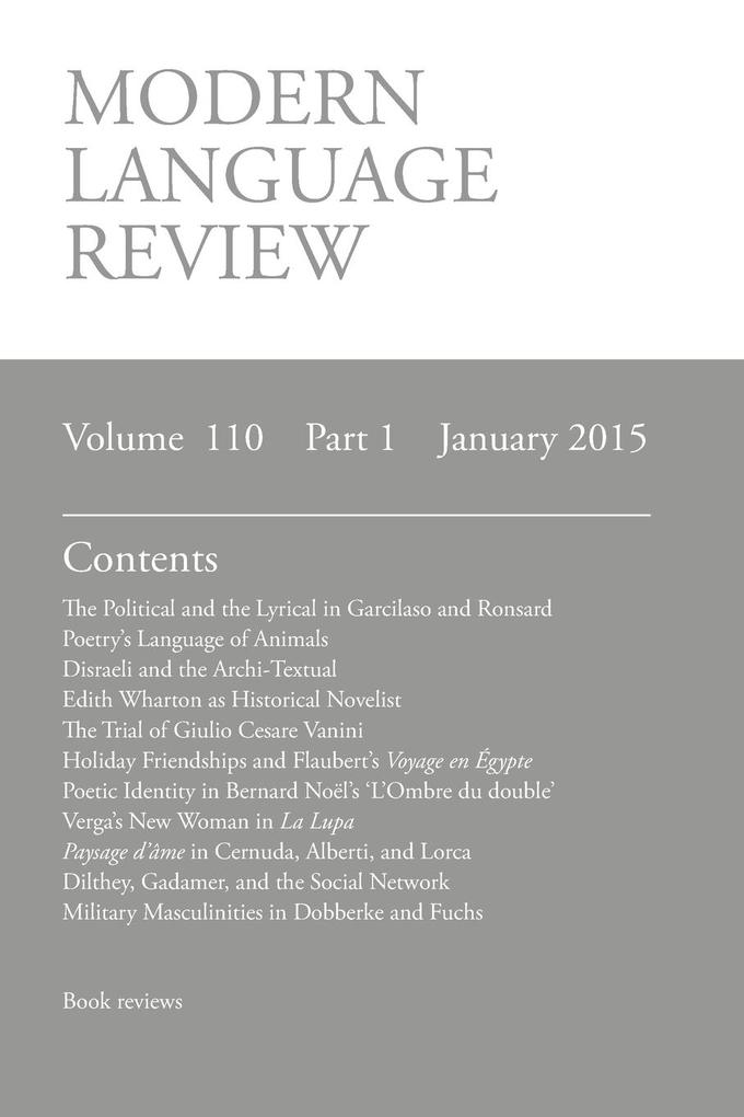 Modern Language Review (110