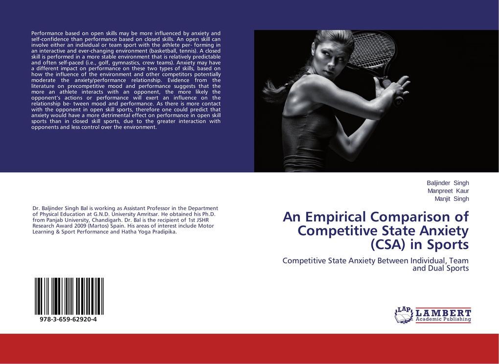 An Empirical Comparison of Competitive State Anxiety (CSA) in Sports als Buch von Baljinder Singh, Manpreet Kaur, Manjit Singh - Baljinder Singh, Manpreet Kaur, Manjit Singh