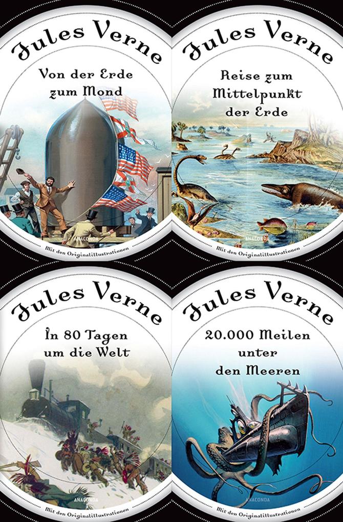 20000 Meilen unter dem Meer Reise zum Mittelpunkt der Erde In 80 Tagen um die Welt Von der Erde zum Mond (4in1-Bundle)