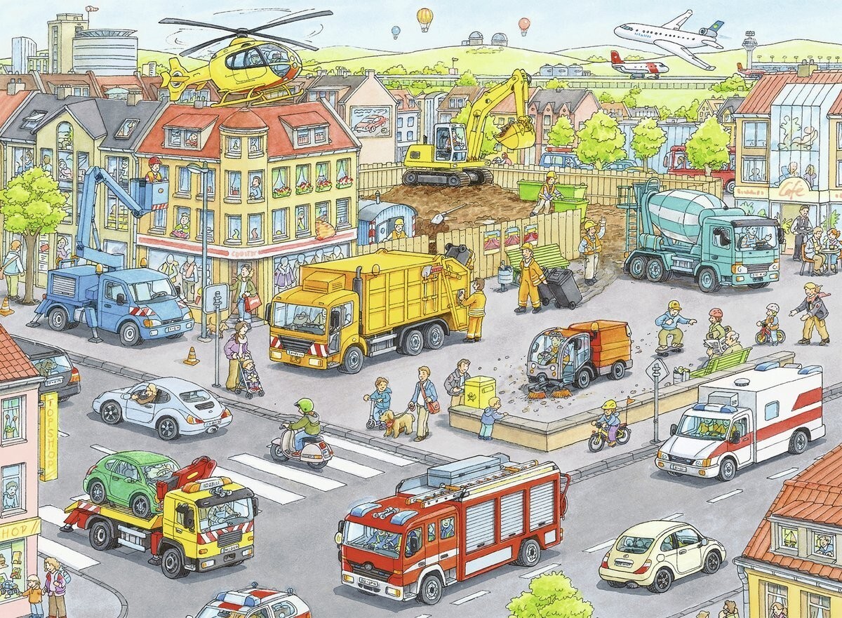 Fahrzeuge in der Stadt Puzzleteile: 100
