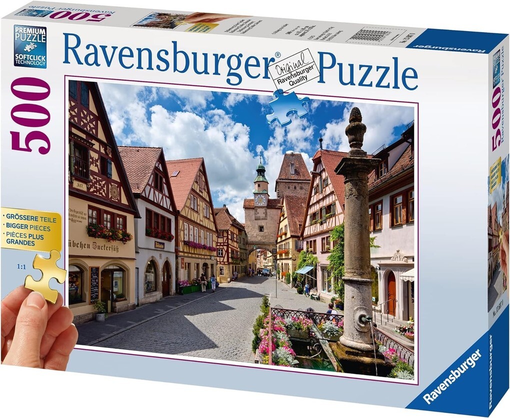 Image of Puzzle 500 Teile, 61x46 cm, Gold Edition: größere Teile, Rothenburg ob der Tauber