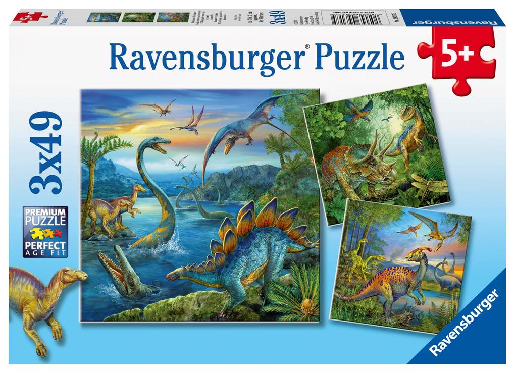Ravensburger Puzzle Faszination Dinosaurier 3 x 49 Teile