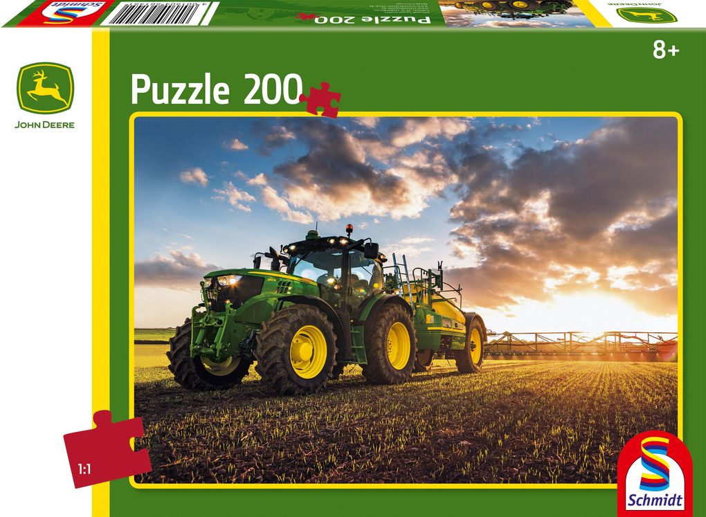 Image of John Deere Traktor 6150R mit Güllefass. Puzzle 200 Teile