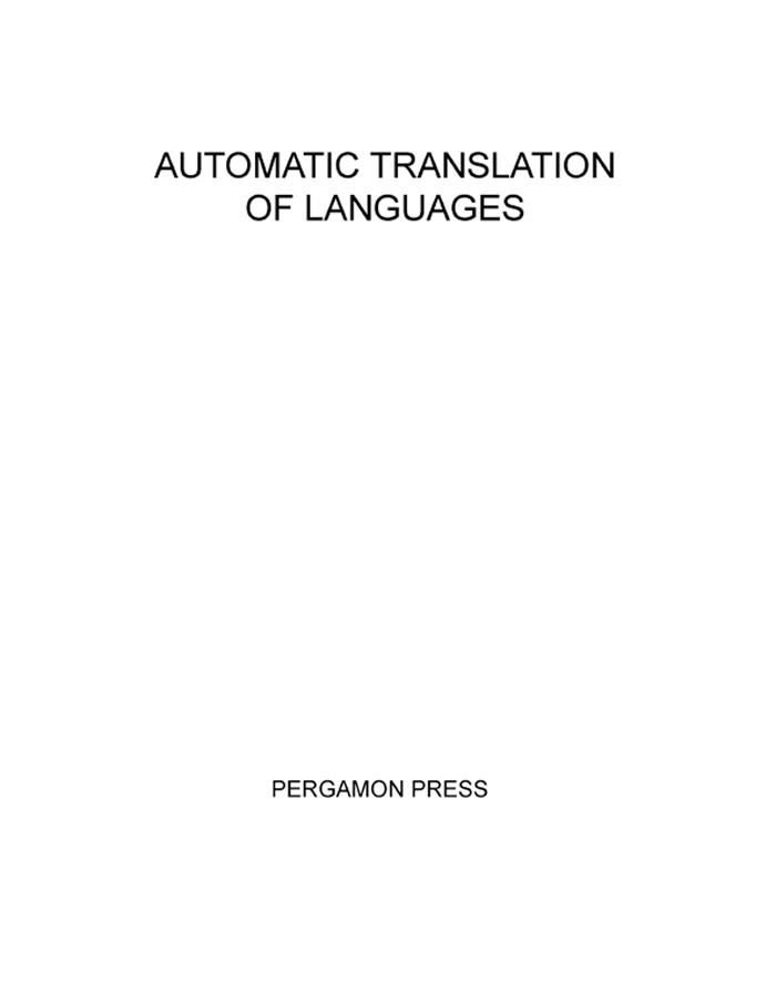 Automatic Translation of Languages