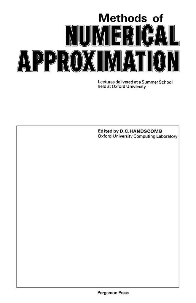 Methods of Numerical Approximation