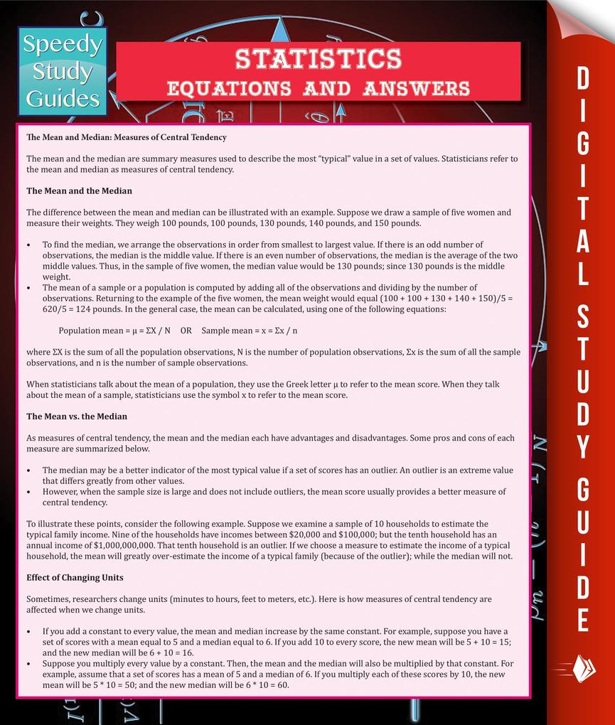 Statistics Equations And Answers (Speedy Study Guide)