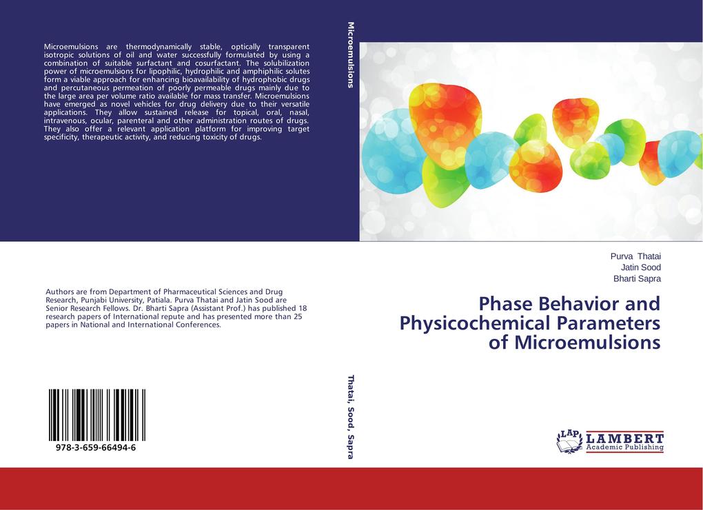Phase Behavior and Physicochemical Parameters of Microemulsions