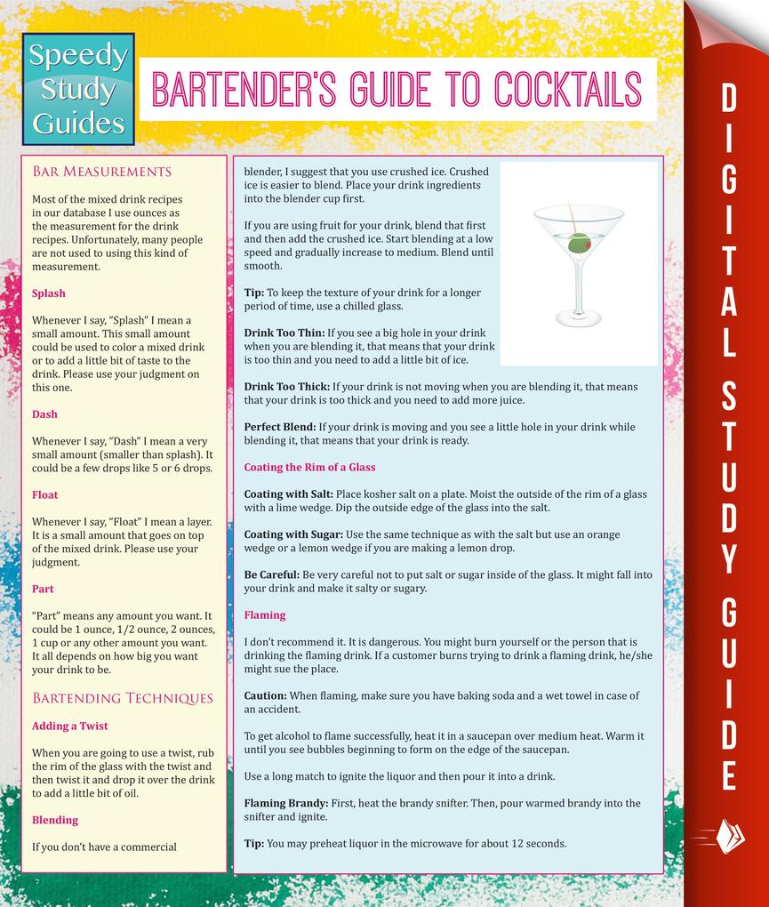 Bartender‘s Guide To Cocktails (Speedy Study Guides)