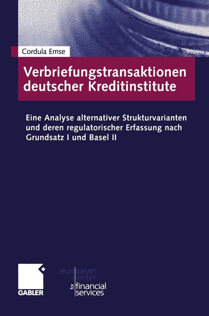 Verbriefungstransaktionen deutscher Kreditinstitute