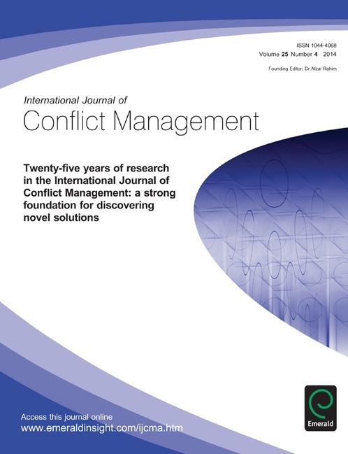 Twenty-five Years of Research in the International Journal of Conflict Management
