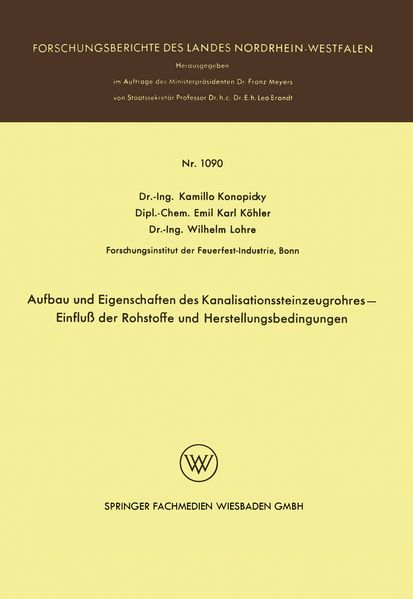 Aufbau und Eigenschaften des Kanalisationssteinzeugrohres - Einfluß der Rohstoffe und Herstellungsbedingungen