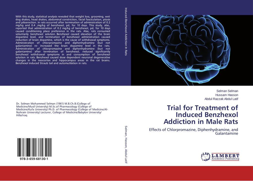 Trial for Treatment of Induced Benzhexol Addiction in Male Rats