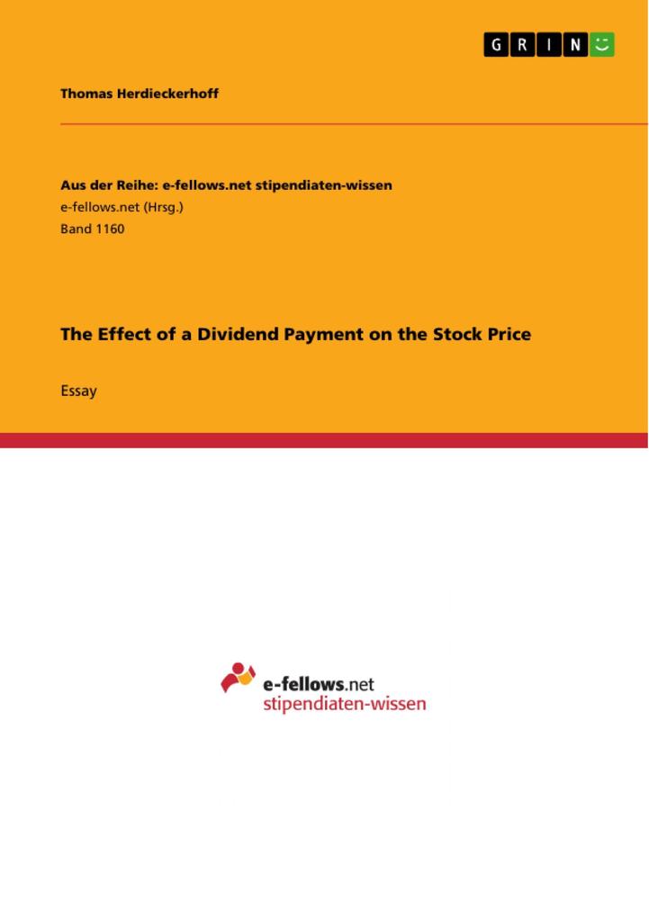 The Effect of a Dividend Payment on the Stock Price