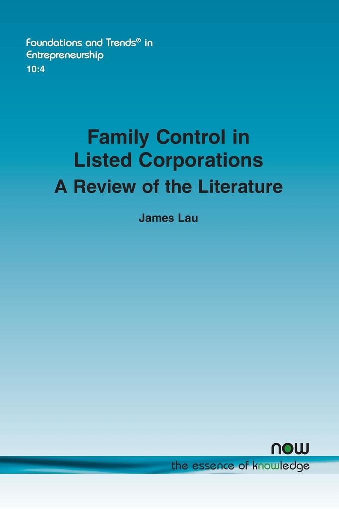 Family Control in Listed Corporations als Taschenbuch von James Lau