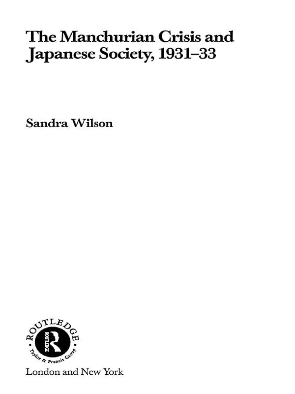 The Manchurian Crisis and Japanese Society 1931-33