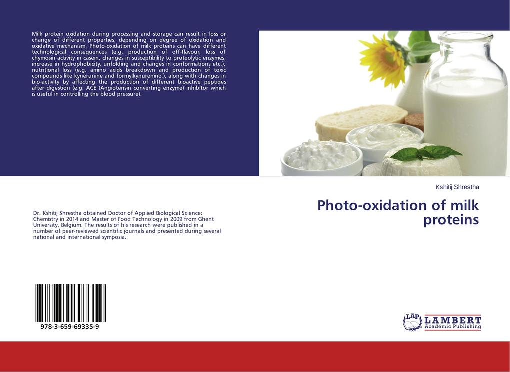 Photo-oxidation of milk proteins