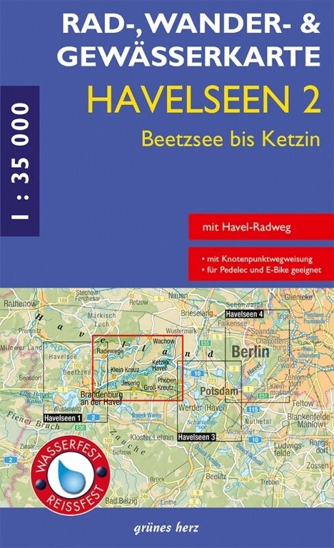 Rad- Wander- und Gewässerkarte Havelseen 2: Beetzsee bis Ketzin