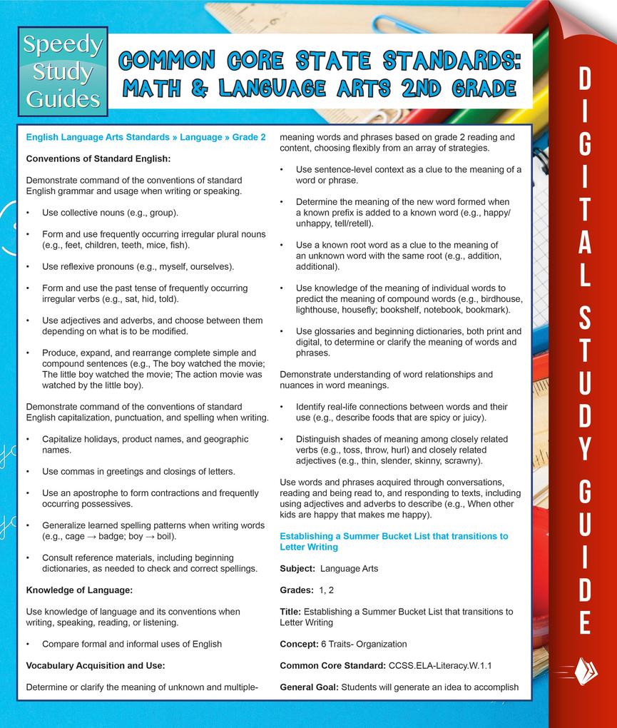 Common Core State Standards: Math And Language Arts 2nd Grade