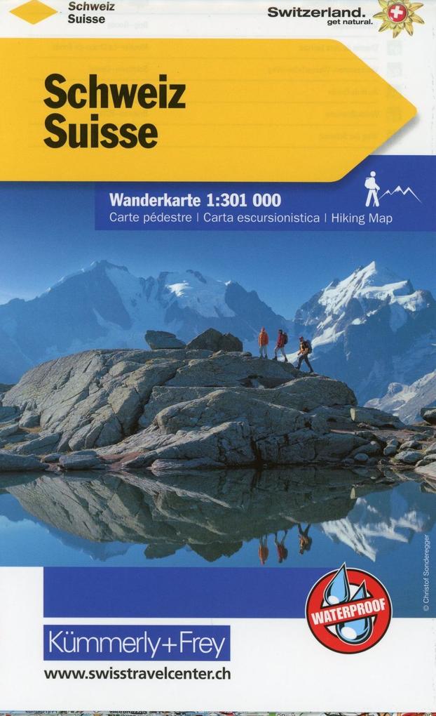 Kümmerly+Frey Wanderkarte Schweiz 1:301.000