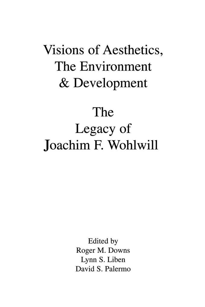 Visions of Aesthetics the Environment & Development