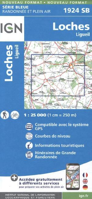 IGN Karte Serie Bleue Top 25 Loches Ligueil