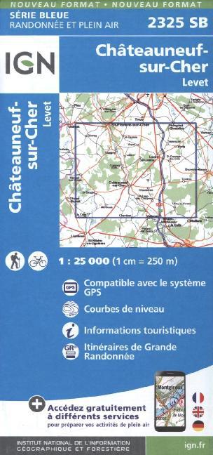 IGN Karte Serie Bleue Top 25 Châteauneuf Cher