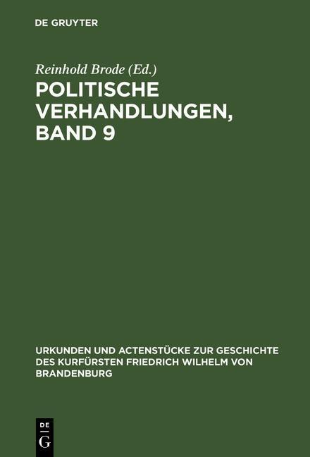 Politische Verhandlungen, Band 9 als eBook Download von