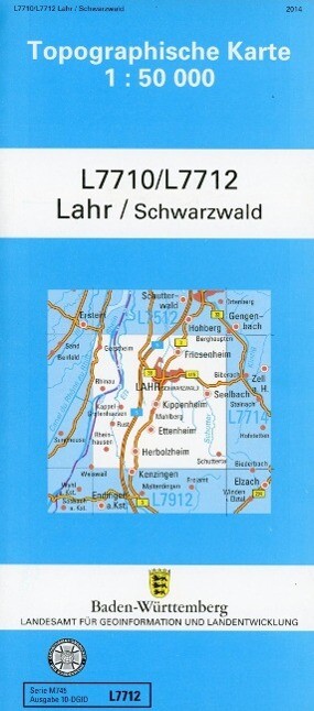 Topographische Karte Baden-Württemberg Zivilmilitärische Ausgabe - Lahr / Schwarzwald