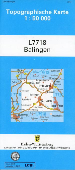 Topographische Karte Baden-Württemberg Zivilmilitärische Ausgabe - Balingen