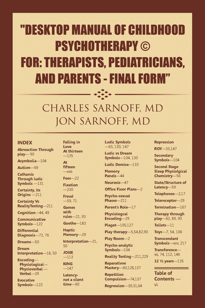 Desktop Manual of Childhood Psychotherapy (c) For