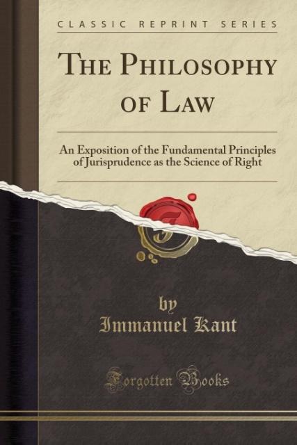 The Philosophy of Law als Taschenbuch von Immanuel Kant