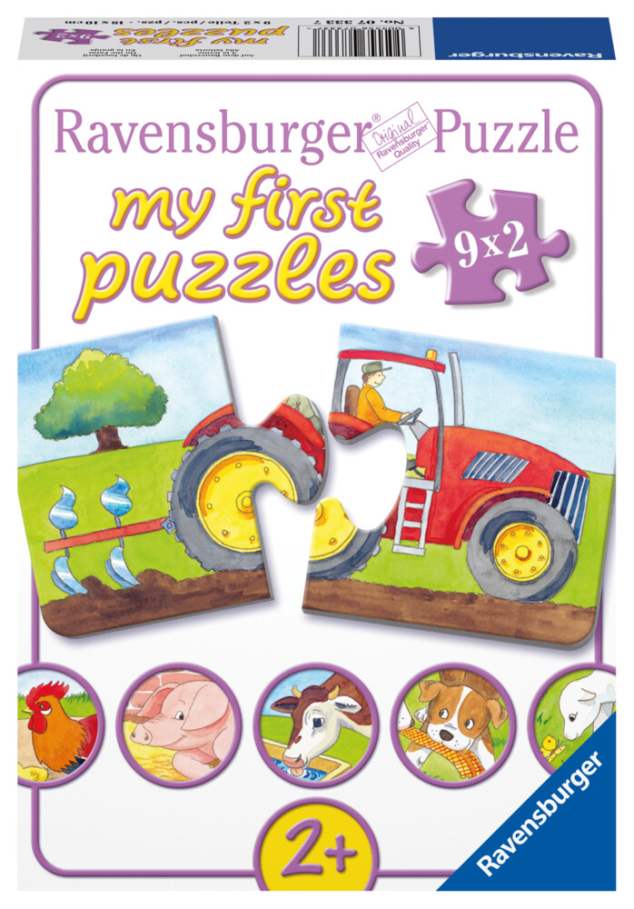 Image of 9er Set Puzzle, je 2 Teile, 18x 10 cm, Auf dem Bauernhof