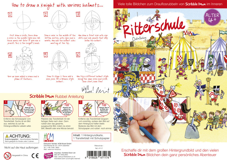 Image of HCM Kinzel - Scribble Down Rubbelkarten - Ritterschule