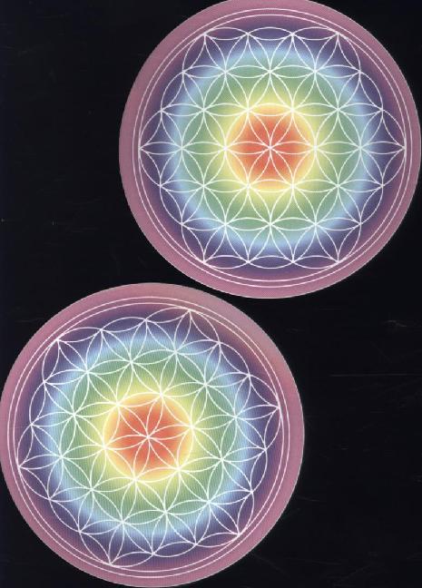 Aufkleber Set 'Blume des Lebens' bunt 2 x 9 cm