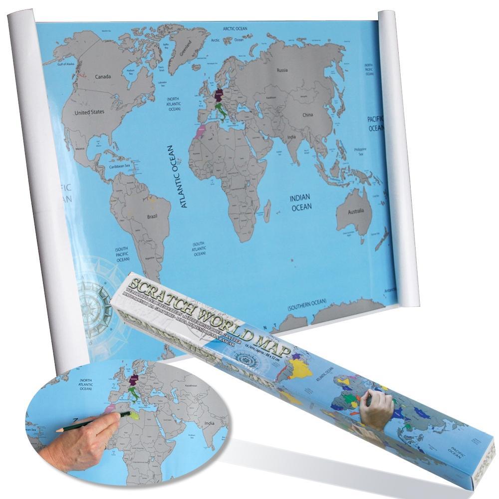 Weltkarte zum Freirubbeln. Ganze Welt (88 x 52 cm)
